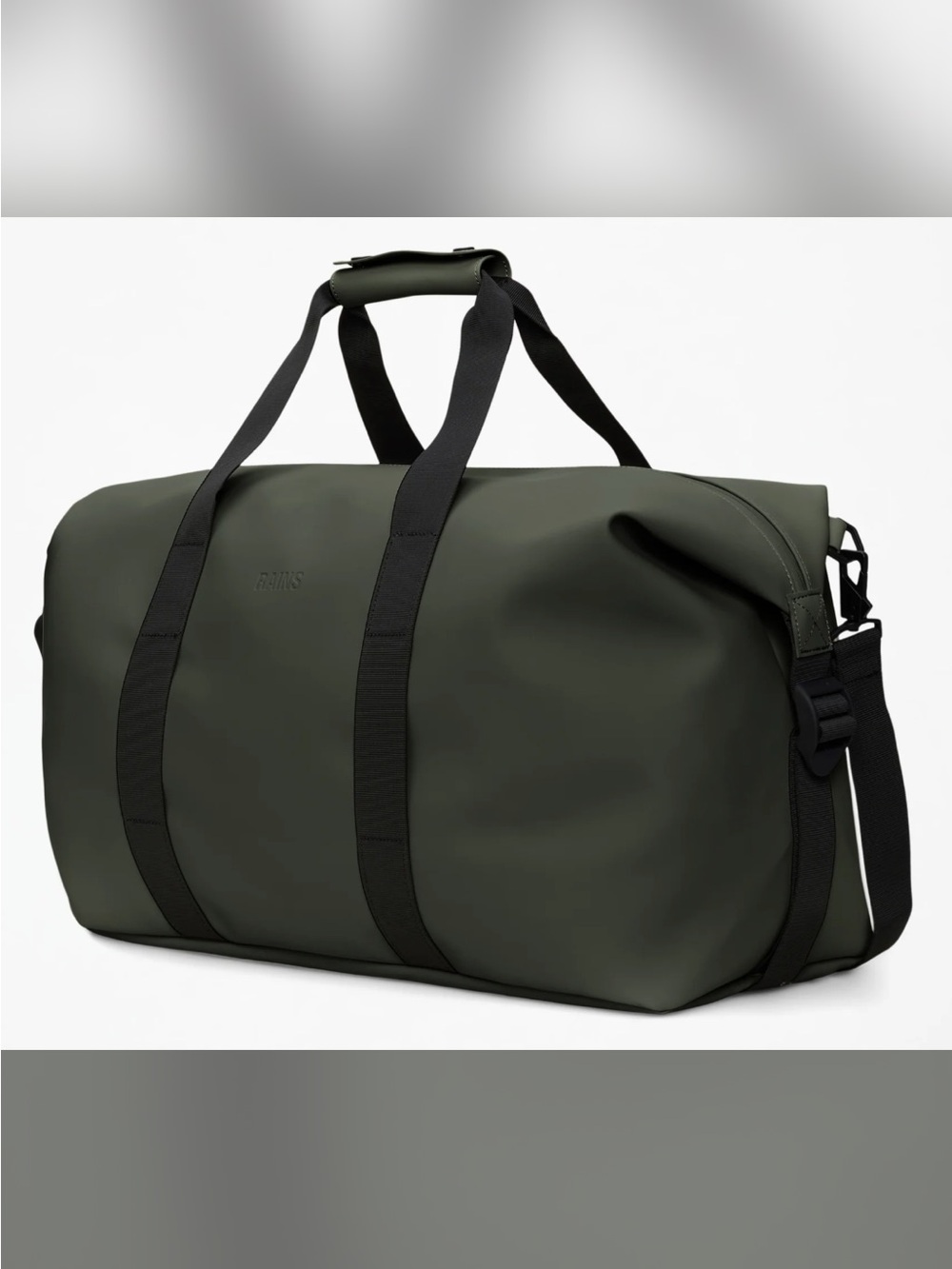 Rains Olive Green Duffel with Black Straps - Men